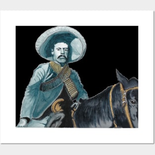 Pancho Villa on his horse Posters and Art